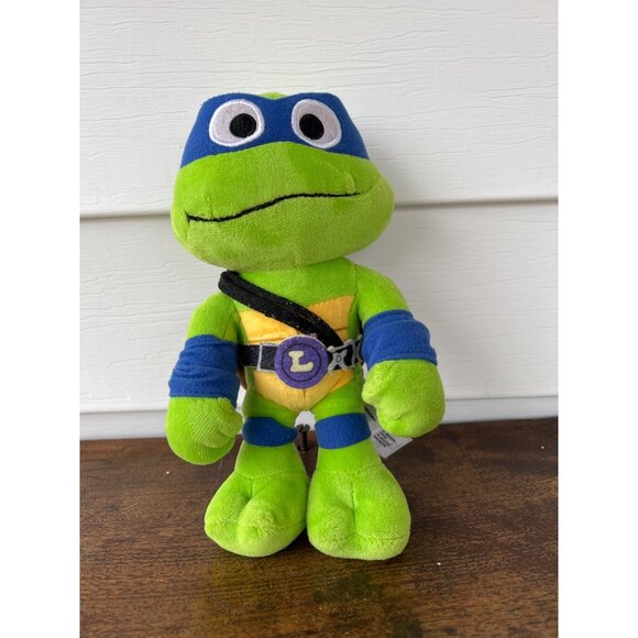 Teenage Mutant Ninja Turtles Leonardo Plush Toy By Mattel 2023 Green & Blue With - Picture 1 of 4